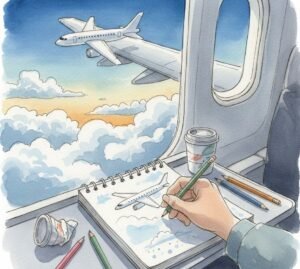 Sketching on Long Flights | Staying Creative in the Air