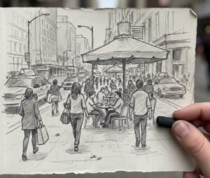 How to Sketch Quickly in Busy Places